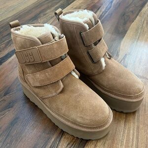 UGG Chestnut Suede Platform Boots